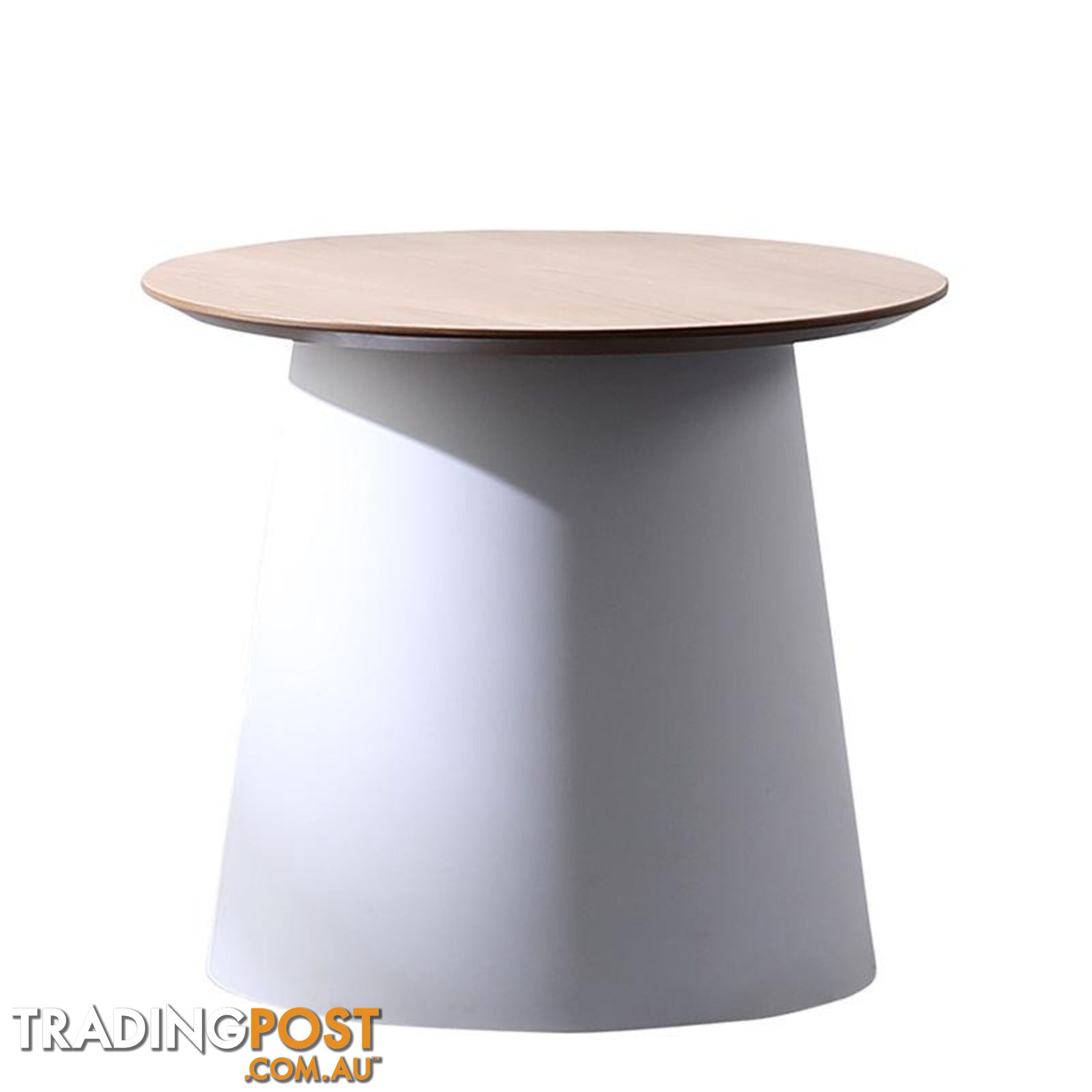 ZEEBA Side Table 49cm - White & Natural - BB-299MS-W - 9334719011004