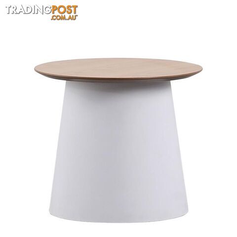 ZEEBA Side Table 49cm - White & Natural - BB-299MS-W - 9334719011004
