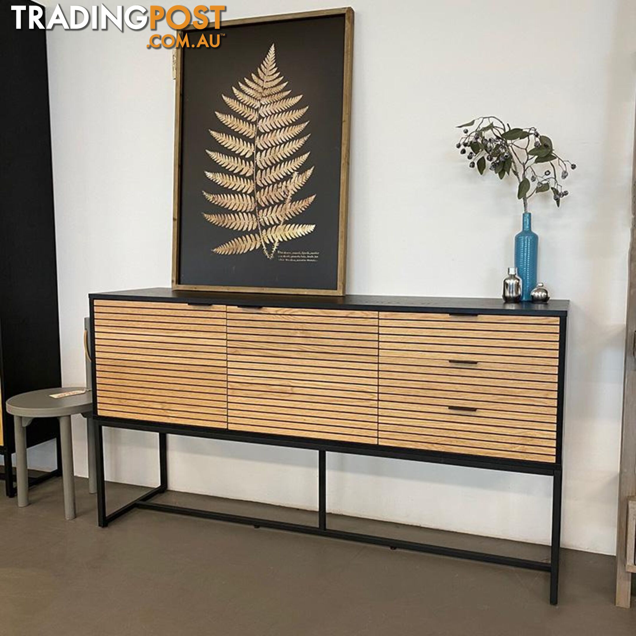 ODENCE Sideboard 160cm - Natural & Black - AS-ODENCESB02 - 9334719010953