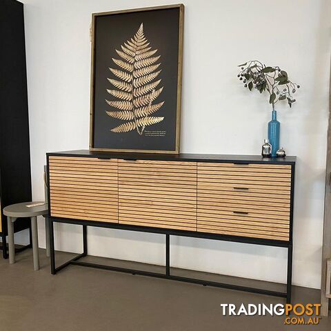 ODENCE Sideboard 160cm - Natural & Black - AS-ODENCESB02 - 9334719010953