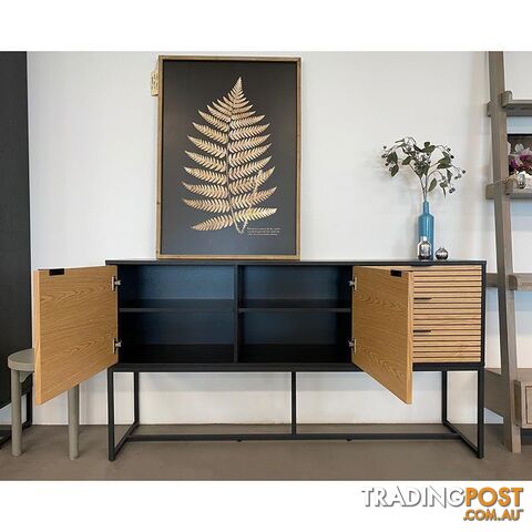 ODENCE Sideboard 160cm - Natural & Black - AS-ODENCESB02 - 9334719010953