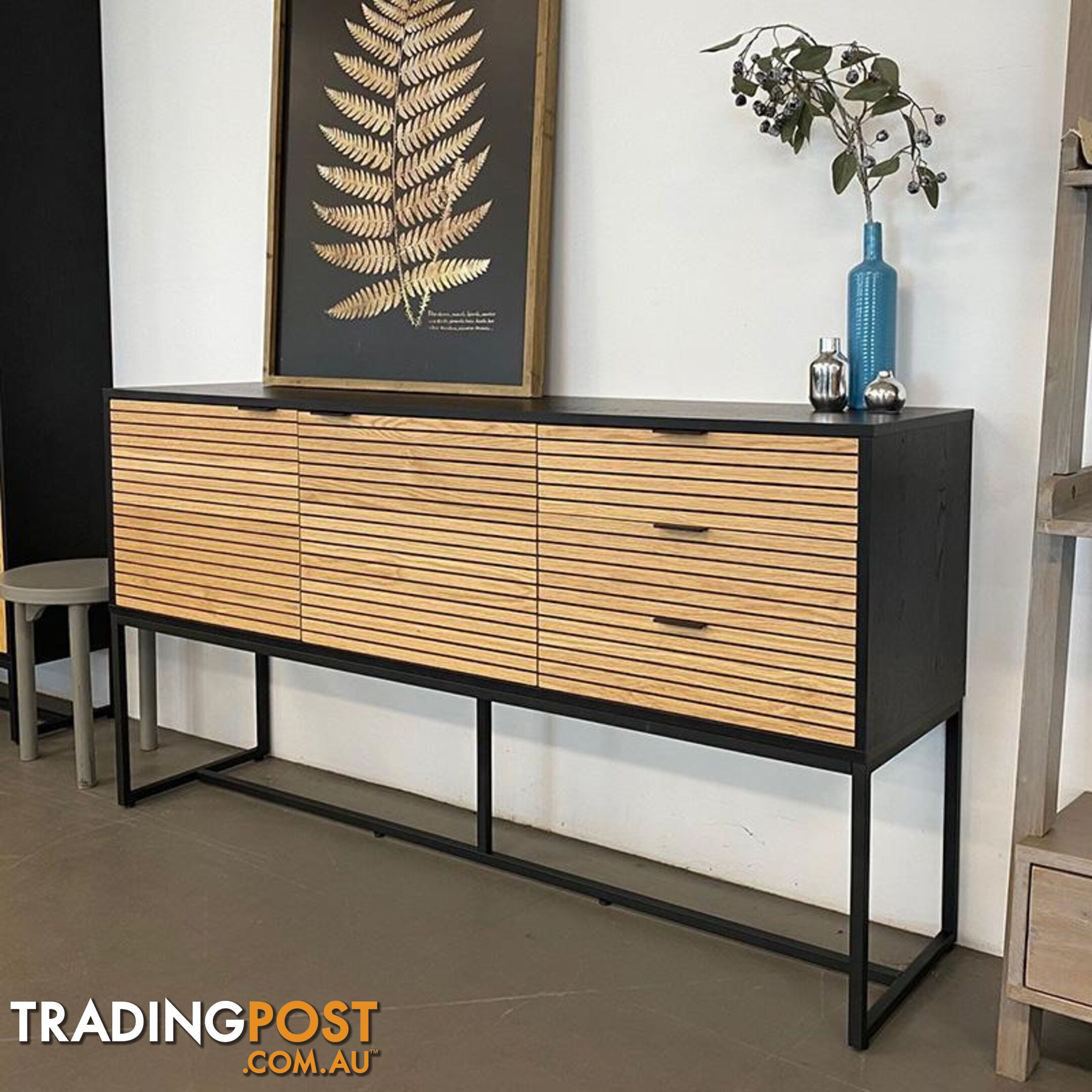 ODENCE Sideboard 160cm - Natural & Black - AS-ODENCESB02 - 9334719010953