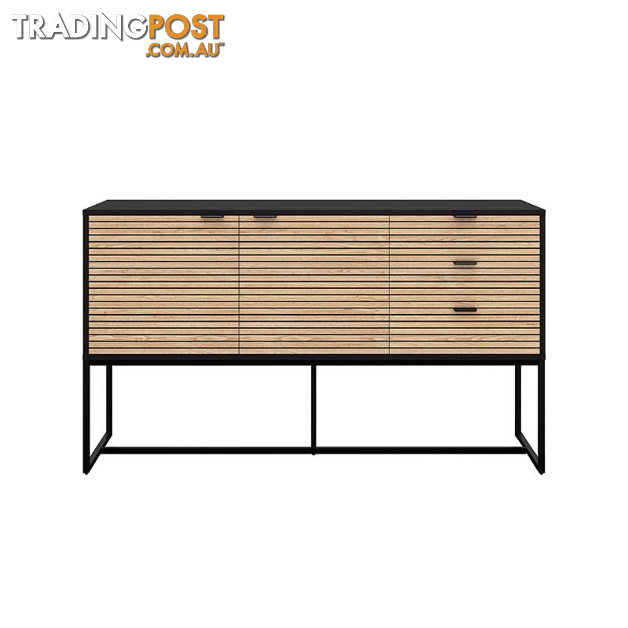 ODENCE Sideboard 160cm - Natural & Black - AS-ODENCESB02 - 9334719010953