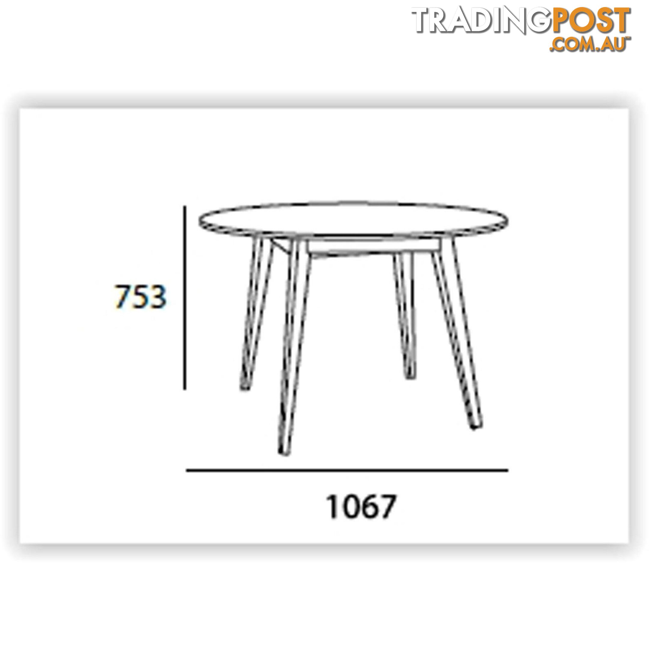 Platon Round Dining Table - 105cm - Black Ash + Cocoa - 1439291 - 9334719005454