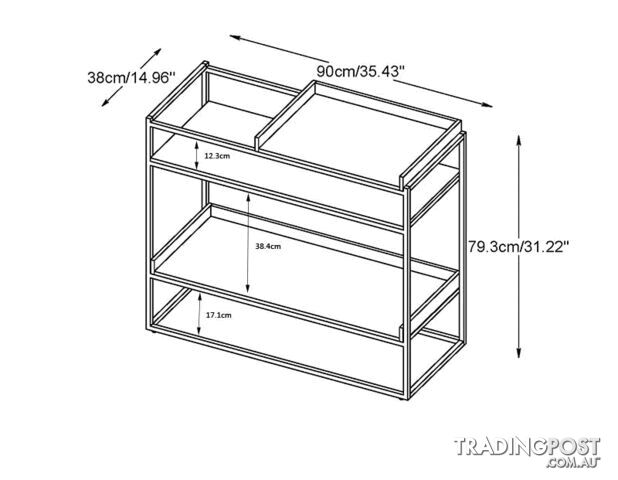 RIVOLI Display Unit Console 90cm - Smoke Oak / Black - 42053020 - 5704745089447