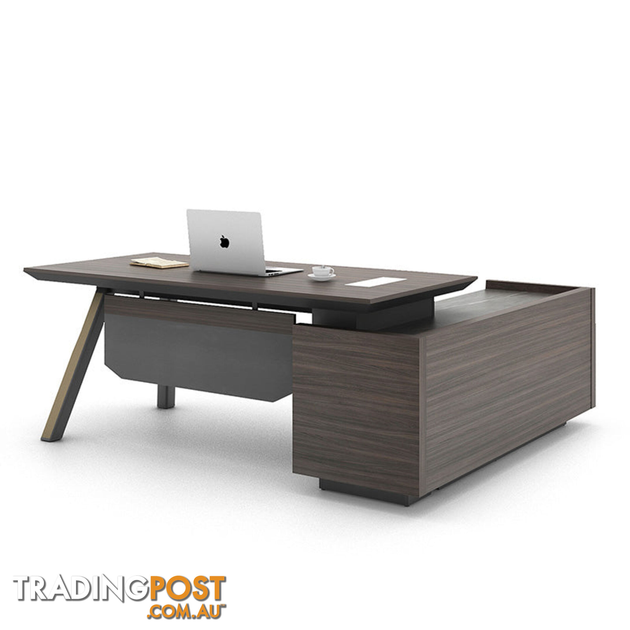 KAISON Executive Desk with Reversible Return 2M - Brown Grey - DF-BOS-D3020 - 9334719003405