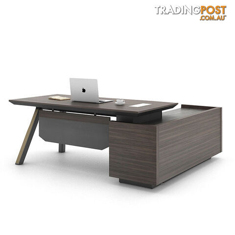 KAISON Executive Desk with Reversible Return 2M - Brown Grey - DF-BOS-D3020 - 9334719003405