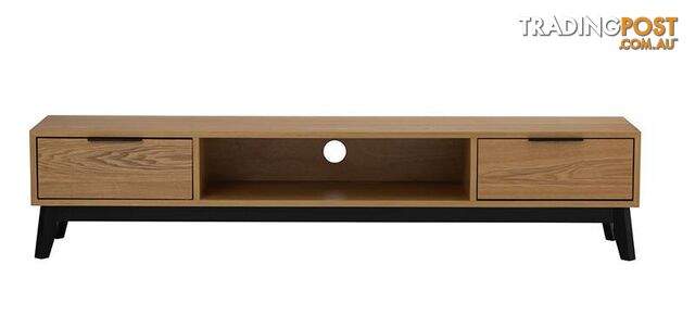 MALTON Entertainment TV Unit 180cm - Natural & Black - 336027 - 9334719004013