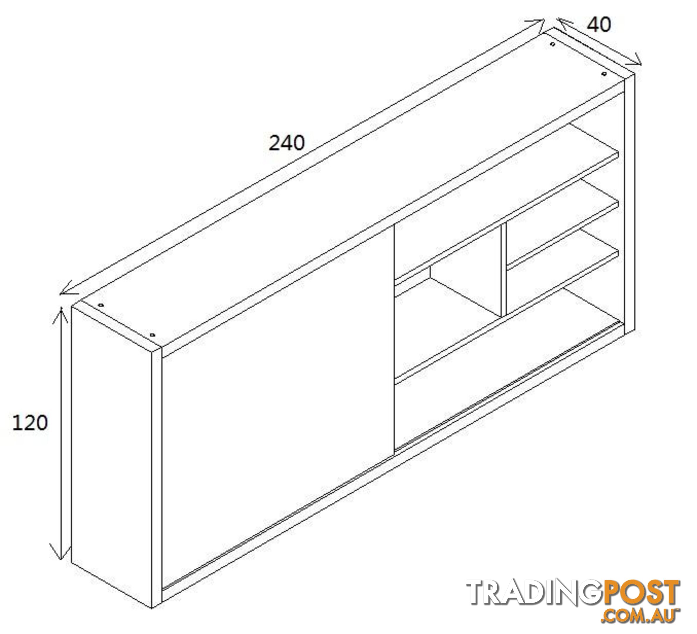 AFTAN Display Unit 2.4M - Warm Oak & Black - WF-NS2806 - 9334719004075