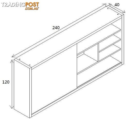 AFTAN Display Unit 2.4M - Warm Oak & Black - WF-NS2806 - 9334719004075