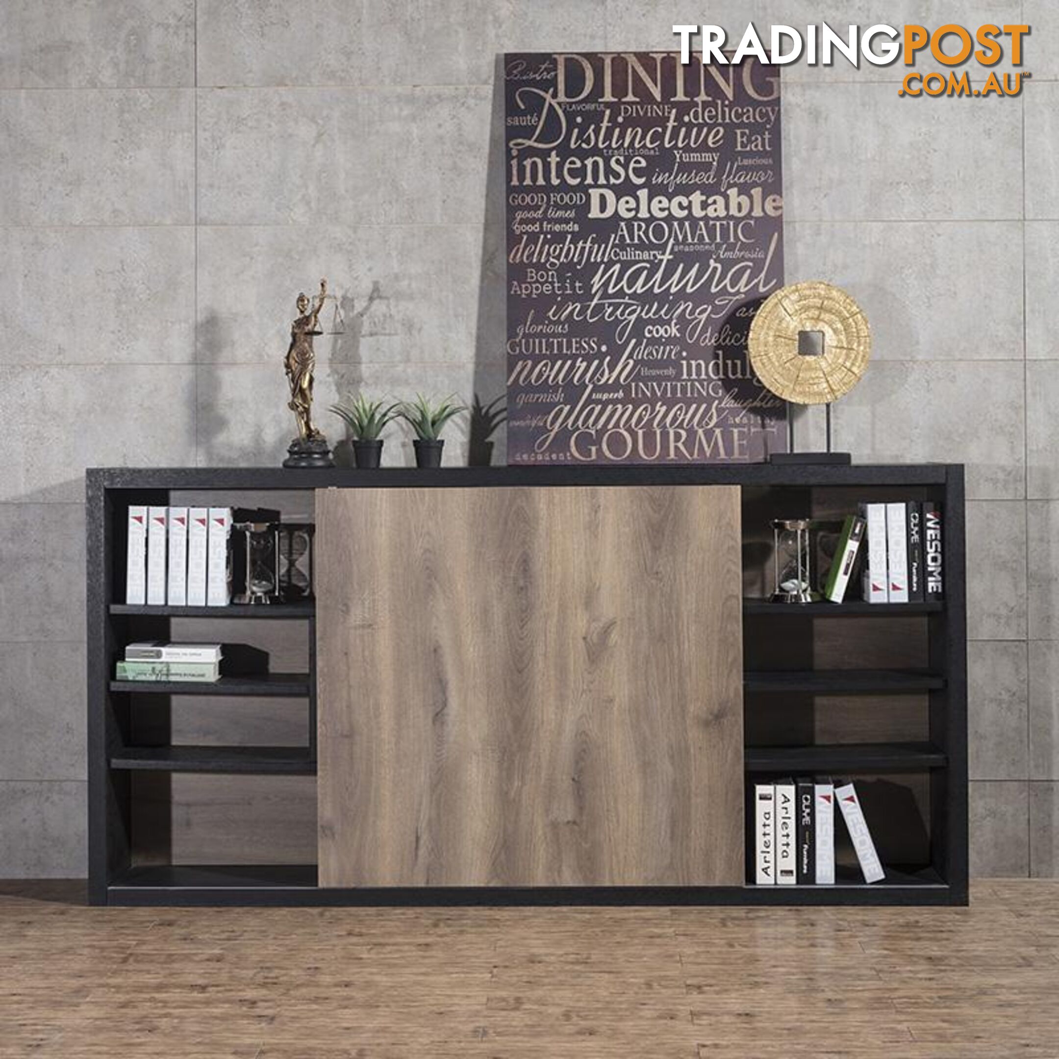 AFTAN Display Unit 2.4M - Warm Oak & Black - WF-NS2806 - 9334719004075