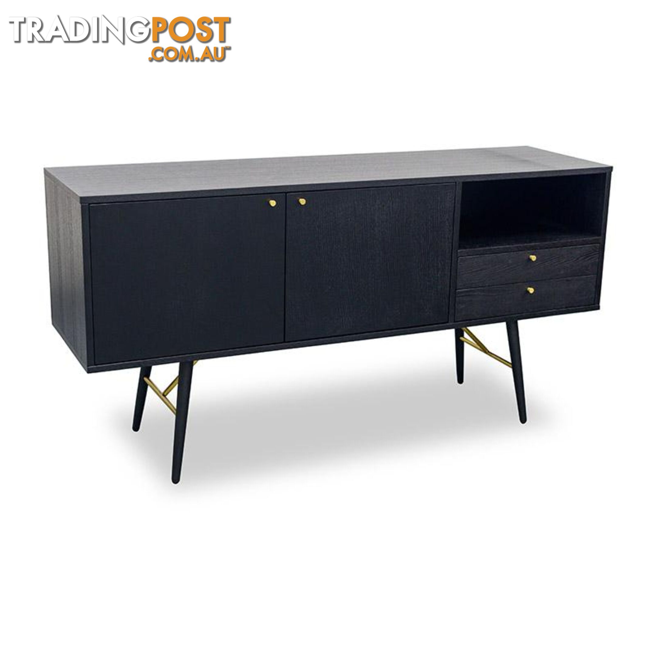 OMARI Sideboard 160cm - Black - DI-J9580-1 - 9334719001920