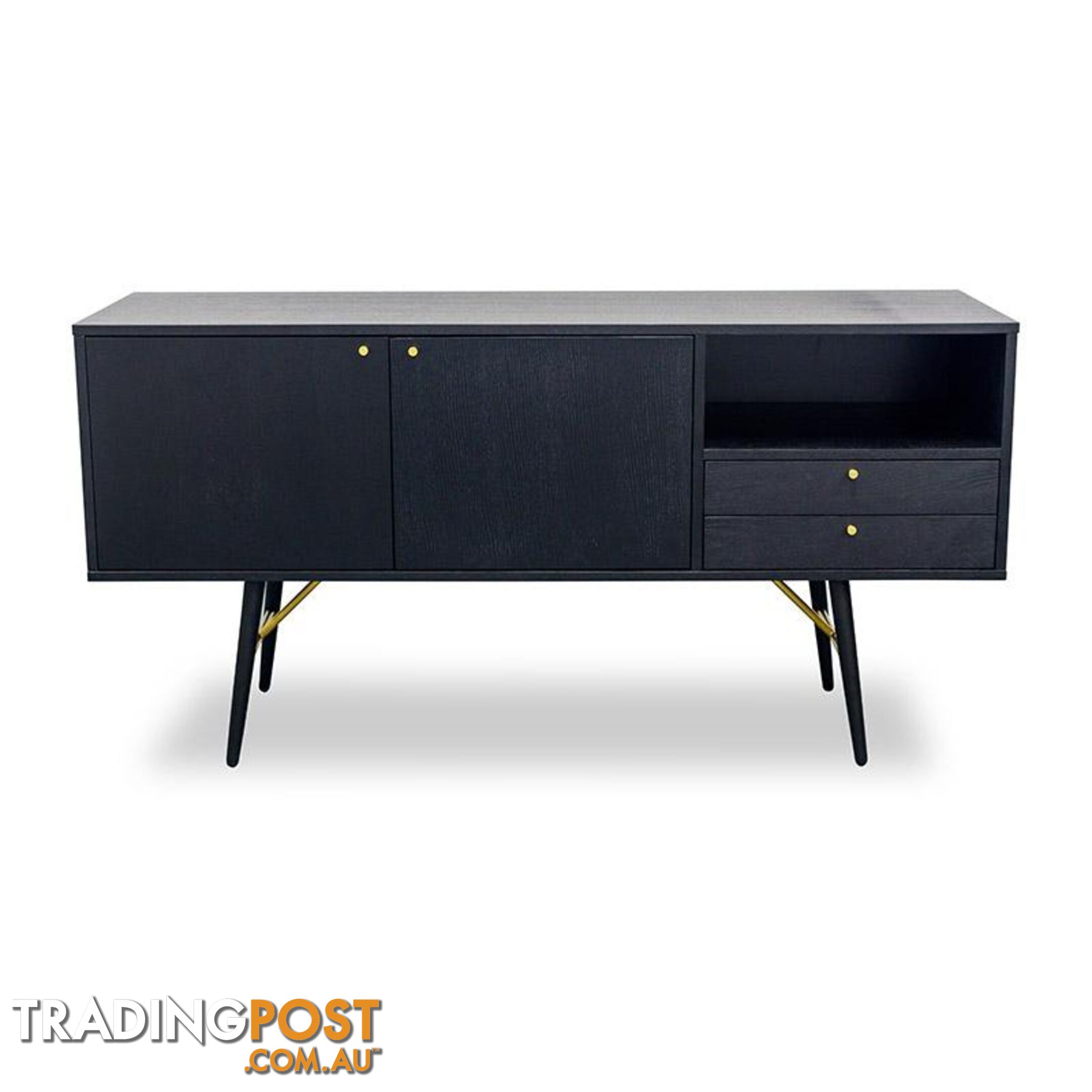 OMARI Sideboard 160cm - Black - DI-J9580-1 - 9334719001920