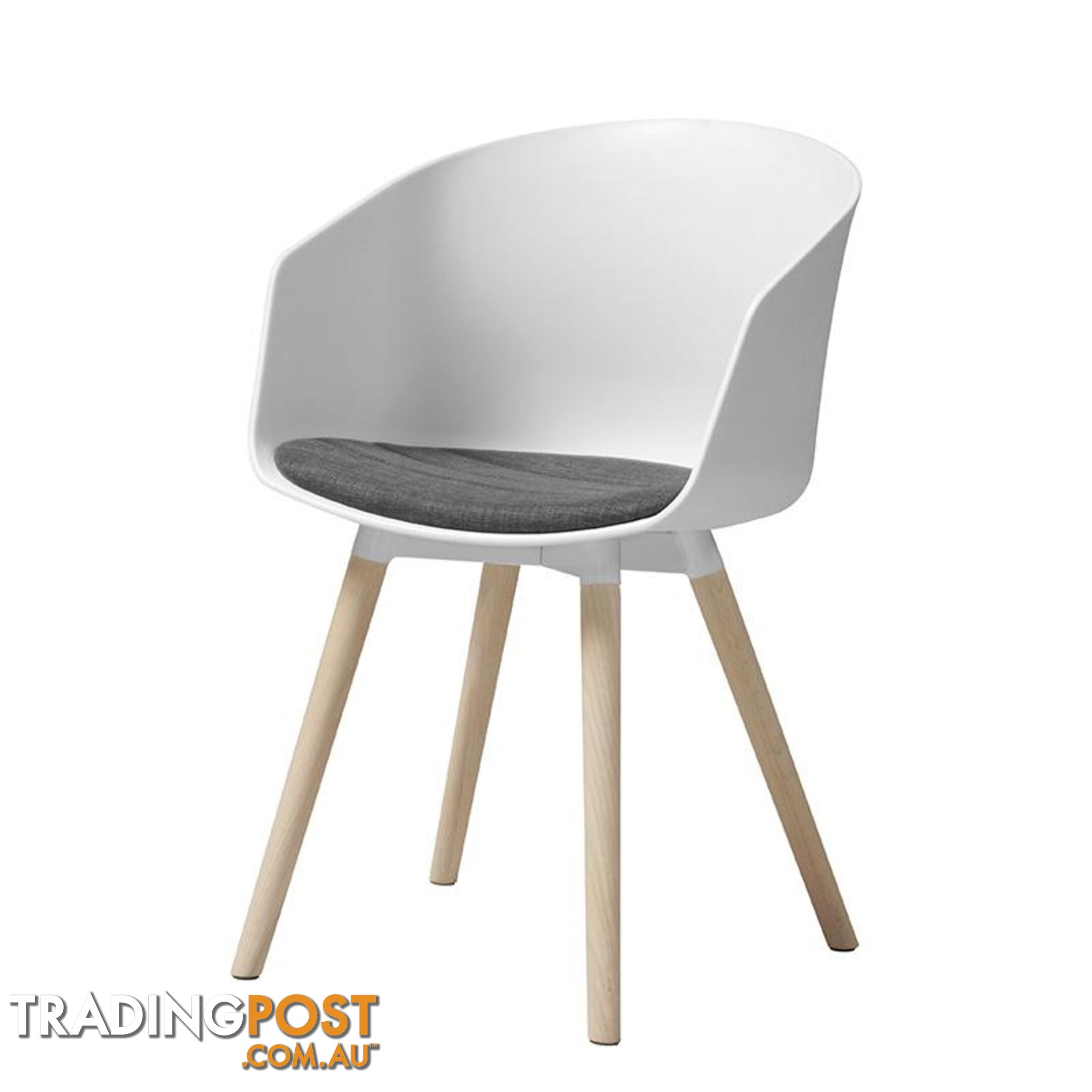 LIDAN Dining Chair - White & Natural - AC-22272-1 - 5706553430152