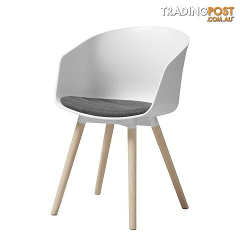 LIDAN Dining Chair - White & Natural - AC-22272-1 - 5706553430152