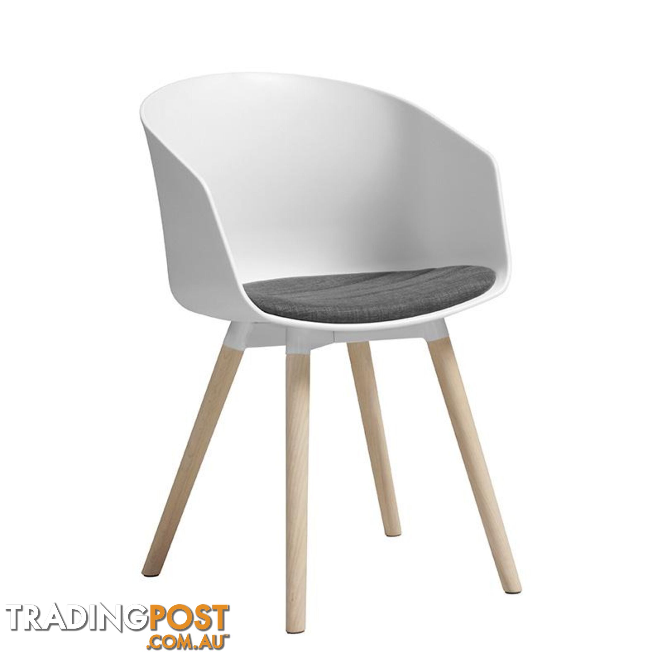 LIDAN Dining Chair - White & Natural - AC-22272-1 - 5706553430152