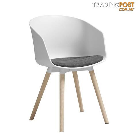 LIDAN Dining Chair - White & Natural - AC-22272-1 - 5706553430152