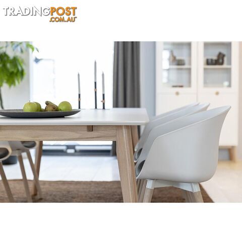 LIDAN Dining Chair - White & Natural - AC-22272-1 - 5706553430152