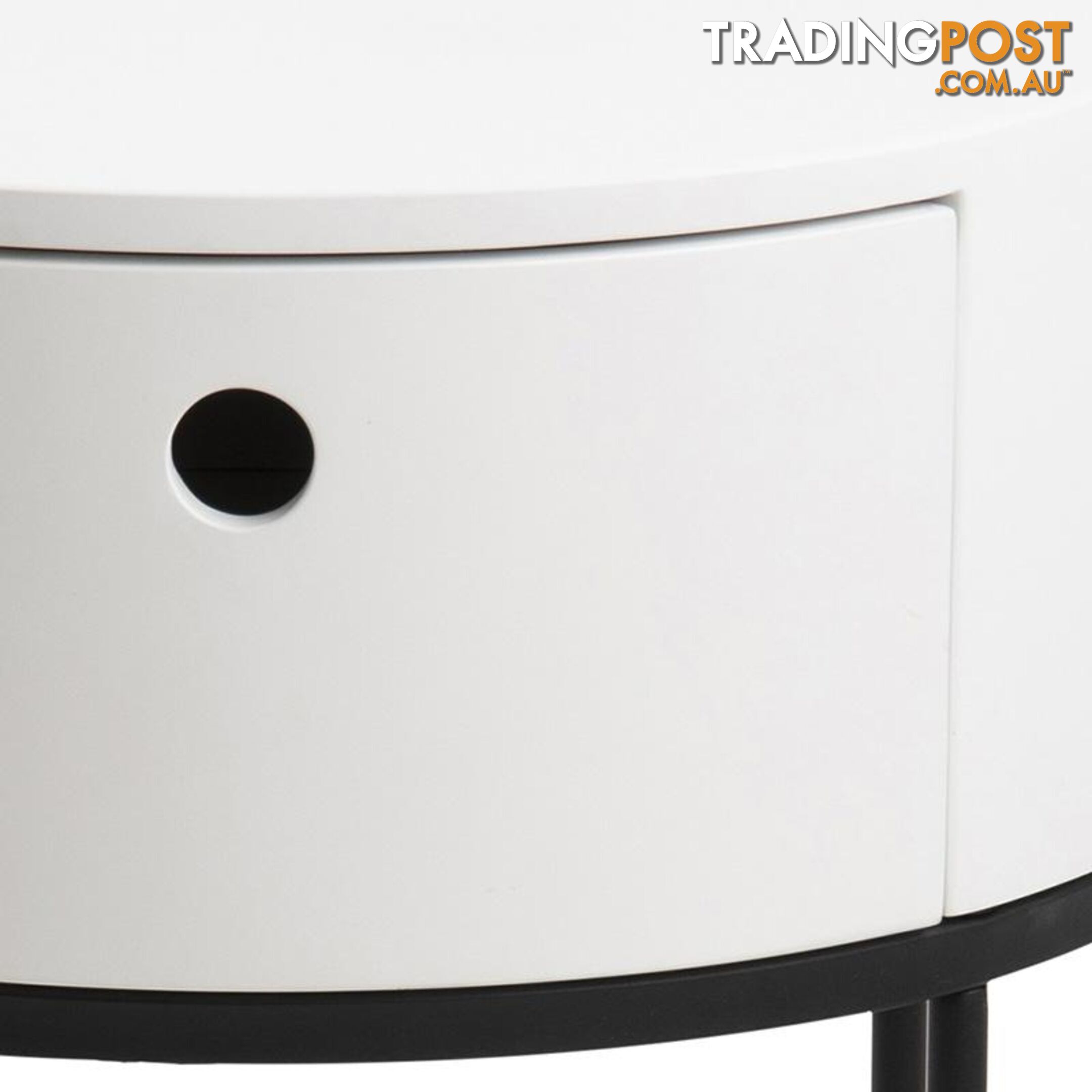 POLON Bedside Table 40cm - White & Black - AC-0000087871 - 5713941133892