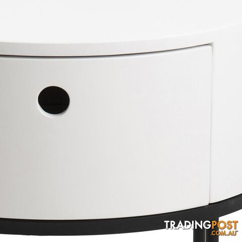 POLON Bedside Table 40cm - White & Black - AC-0000087871 - 5713941133892