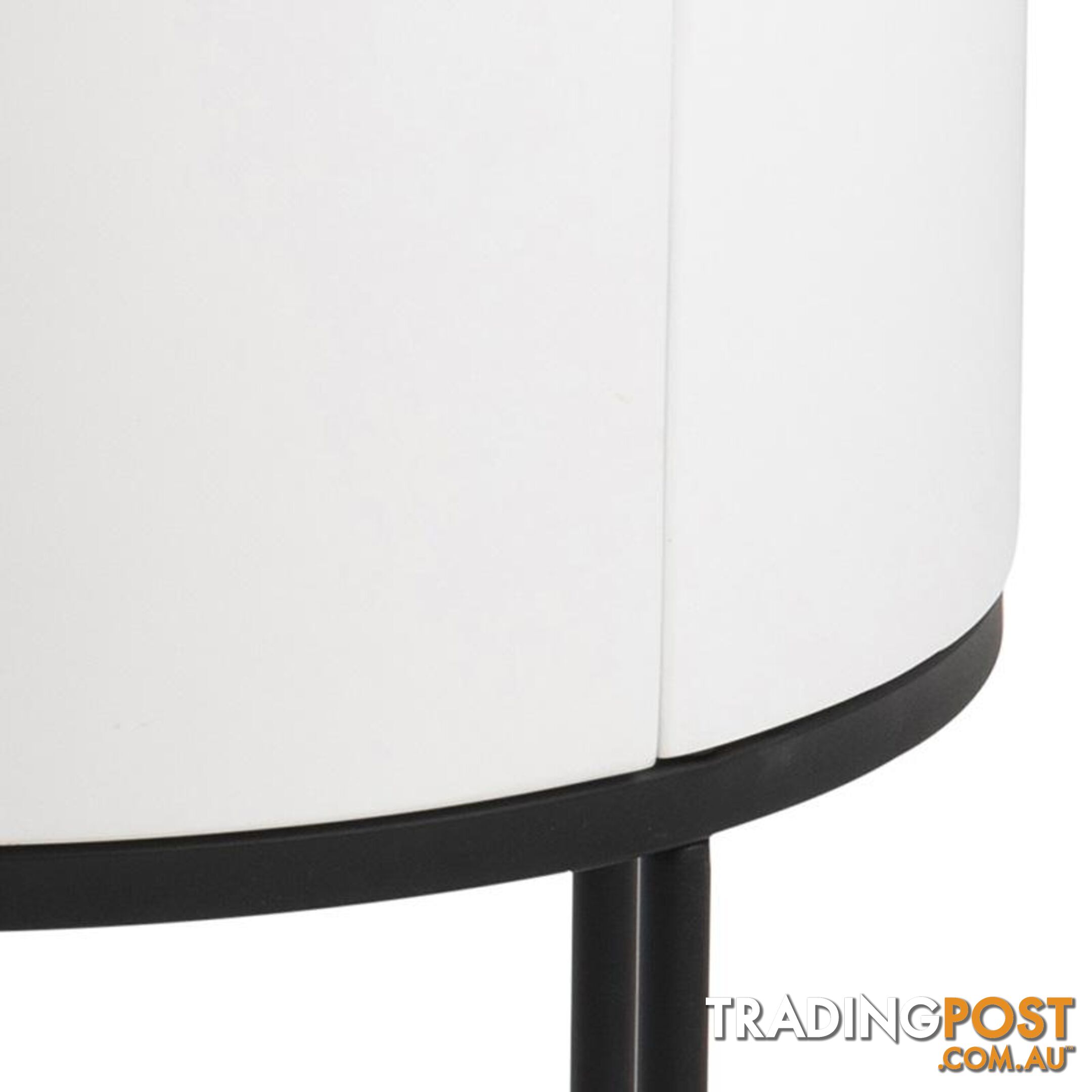 POLON Bedside Table 40cm - White & Black - AC-0000087871 - 5713941133892