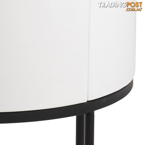 POLON Bedside Table 40cm - White & Black - AC-0000087871 - 5713941133892