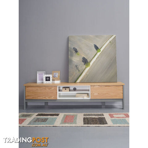 JARVY TV Entertainment Unit 186cm - Natural & Grey - 3369005 - 9334719008929