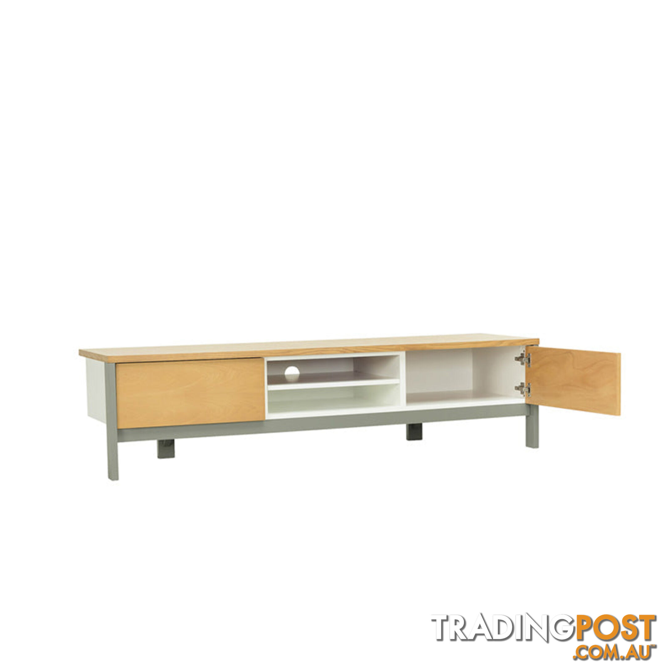 JARVY TV Entertainment Unit 186cm - Natural & Grey - 3369005 - 9334719008929