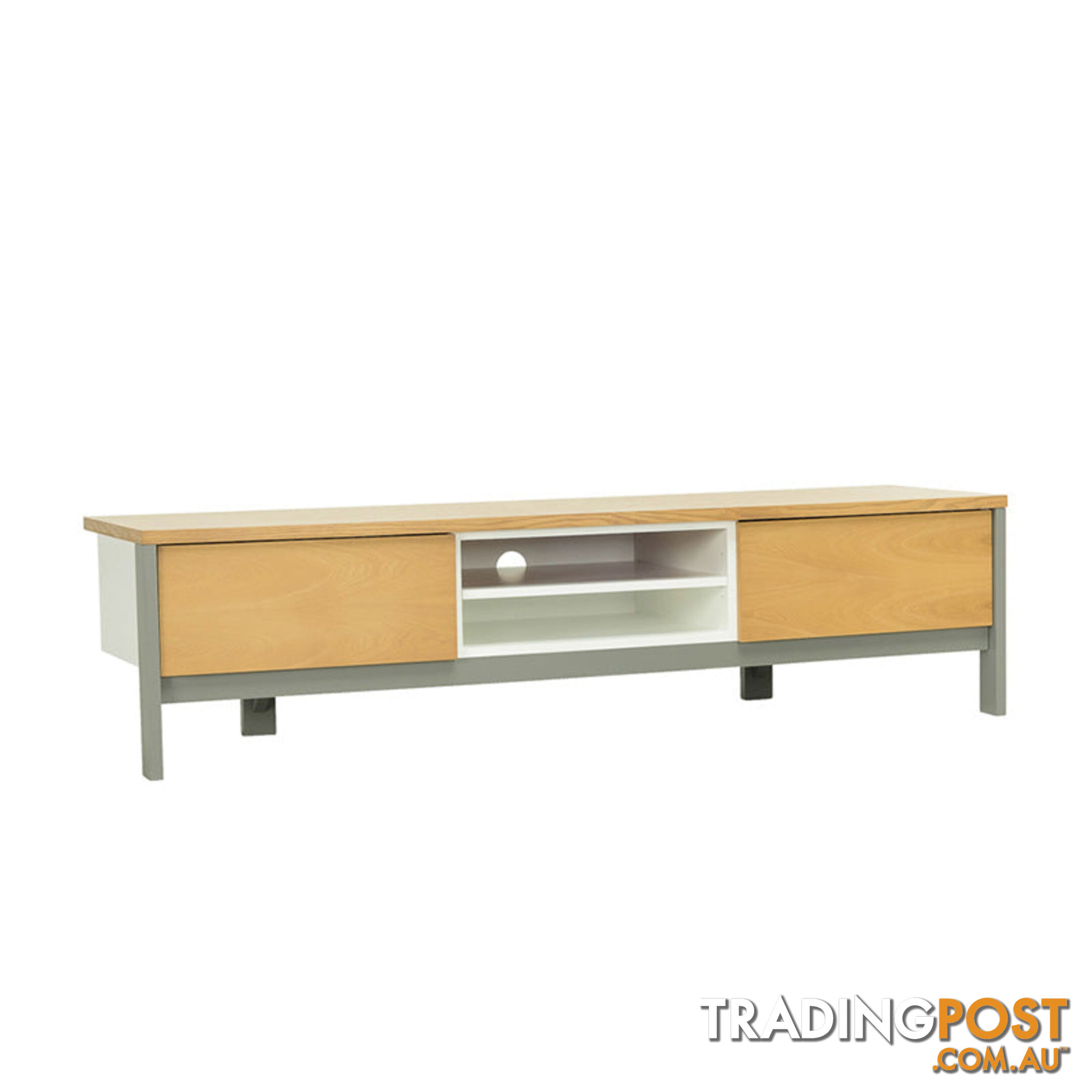 JARVY TV Entertainment Unit 186cm - Natural & Grey - 3369005 - 9334719008929