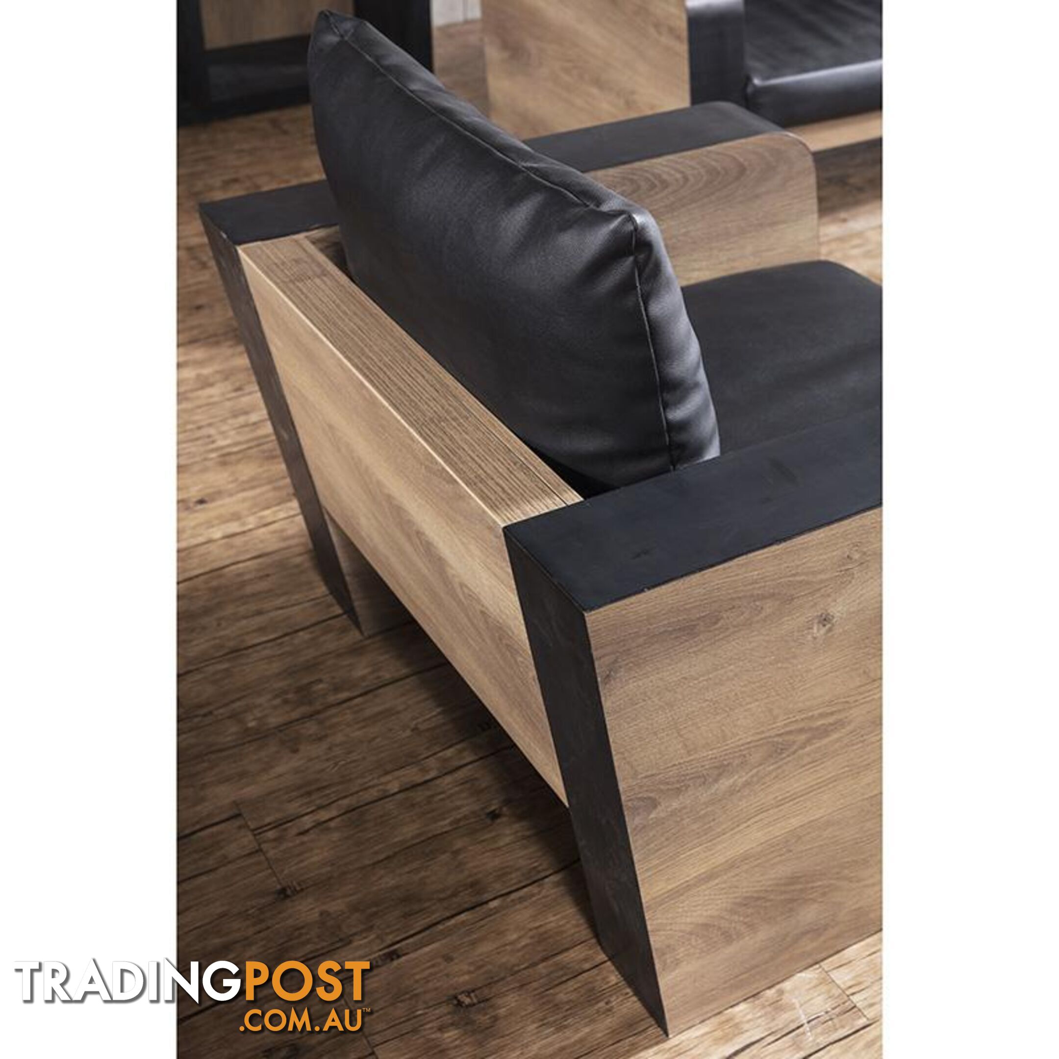 FRANCO Single Seater Sofa - Warm Oak & Black - WF-N2821-1 - 9334719003993