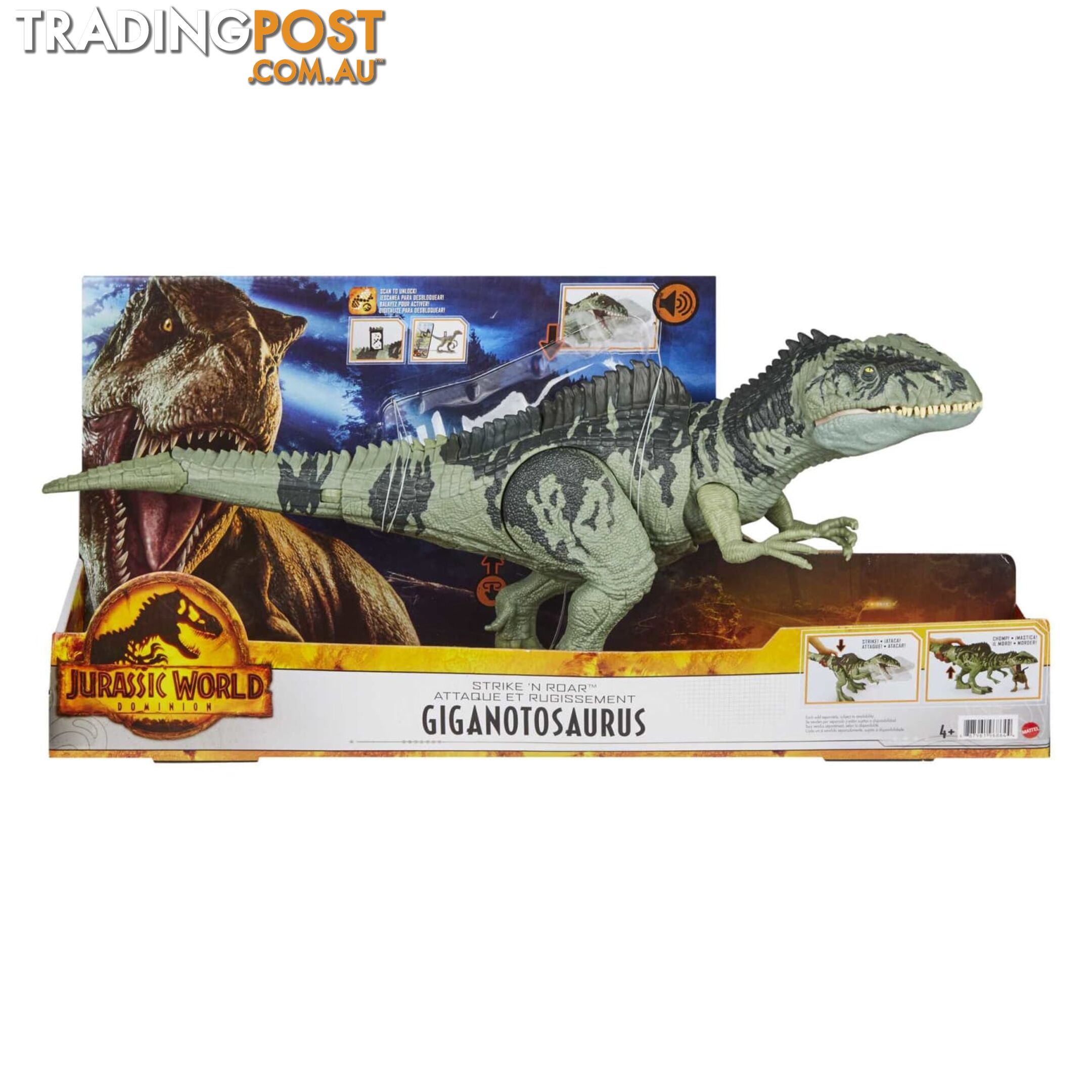 Jurassic World Dominion Dinosaur Figure Strike N Roar Giganotosaurus - Magyc94 - 887961968644