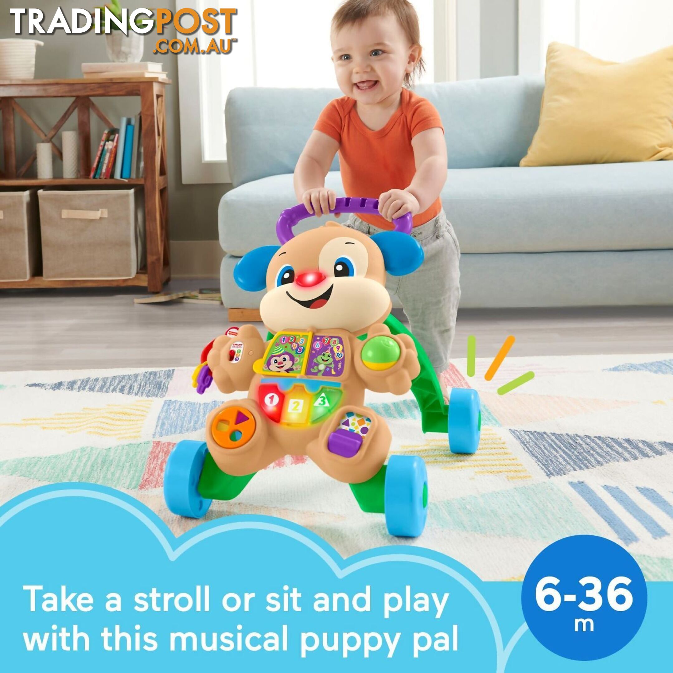 Fisher Price - Laugh & Learn Baby Walker With Smart Stages Learning Content Puppy - Mafhy94 - 887961531442