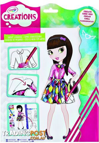 Crayola Creations Sticker Look Book Design Fashionable Outfits Includes Stickers Perfect For Aspiring Kid Designers! 30 Pages Bs040472 - 71662034726