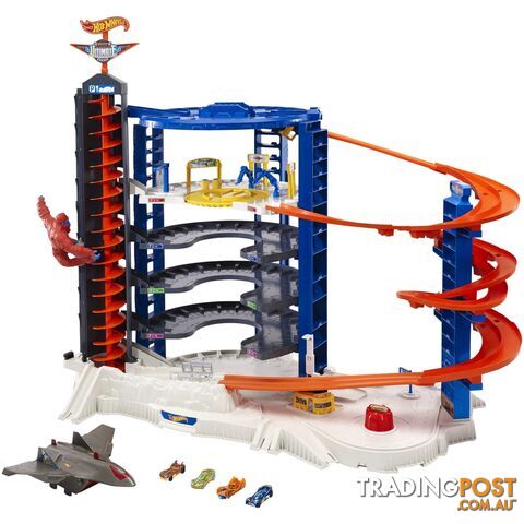 Hot Wheels® - Track Set With 4 1:64 Scale Toy Cars, Super Ultimate Garage, Over 3-Feet Tall  Mattel Fml03 - 887961575590