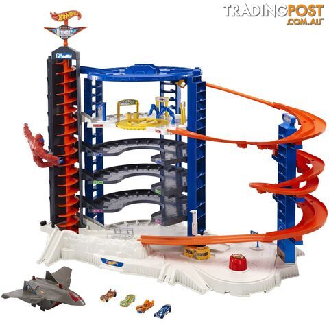 Hot Wheels® - Track Set With 4 1:64 Scale Toy Cars, Super Ultimate Garage, Over 3-Feet Tall  Mattel Fml03 - 887961575590