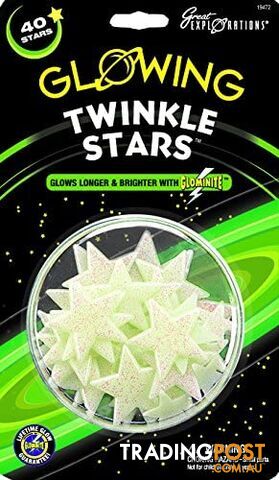 Glow In The Dark Twinkle Stars - 40 Stars Per Package University Games Ug19472 - 40595194722