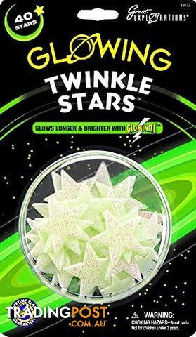 Glow In The Dark Twinkle Stars - 40 Stars Per Package University Games Ug19472 - 40595194722