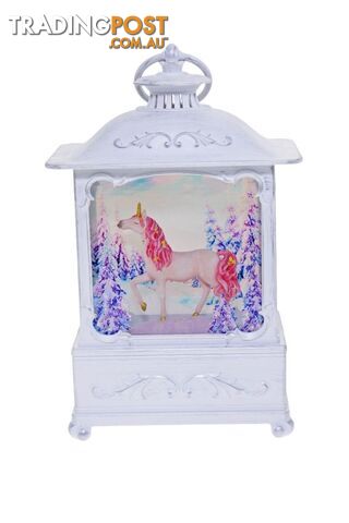 Cotton Candy -  White Glitter Lantern Pink Unicorn Med - Ccflnt49 - 9353468017228