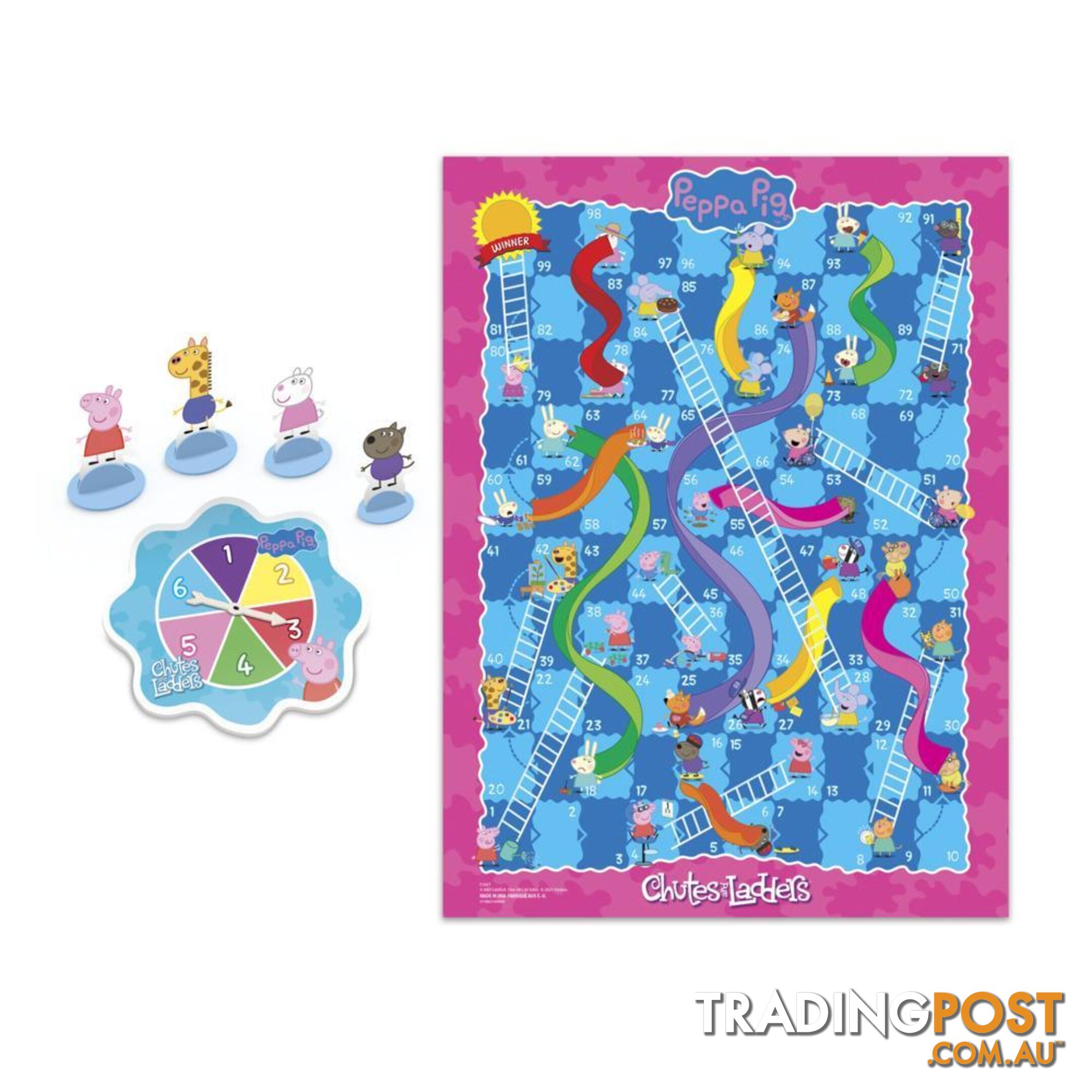Peppa Pig - Chutes And Ladders - Peppa Pig - Edition Board Game For Kids Ages 3 And Up For 2-4 Players  Hasbro F2927 - 5060953138347
