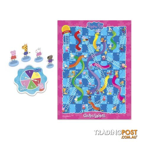 Peppa Pig - Chutes And Ladders - Peppa Pig - Edition Board Game For Kids Ages 3 And Up For 2-4 Players  Hasbro F2927 - 5060953138347