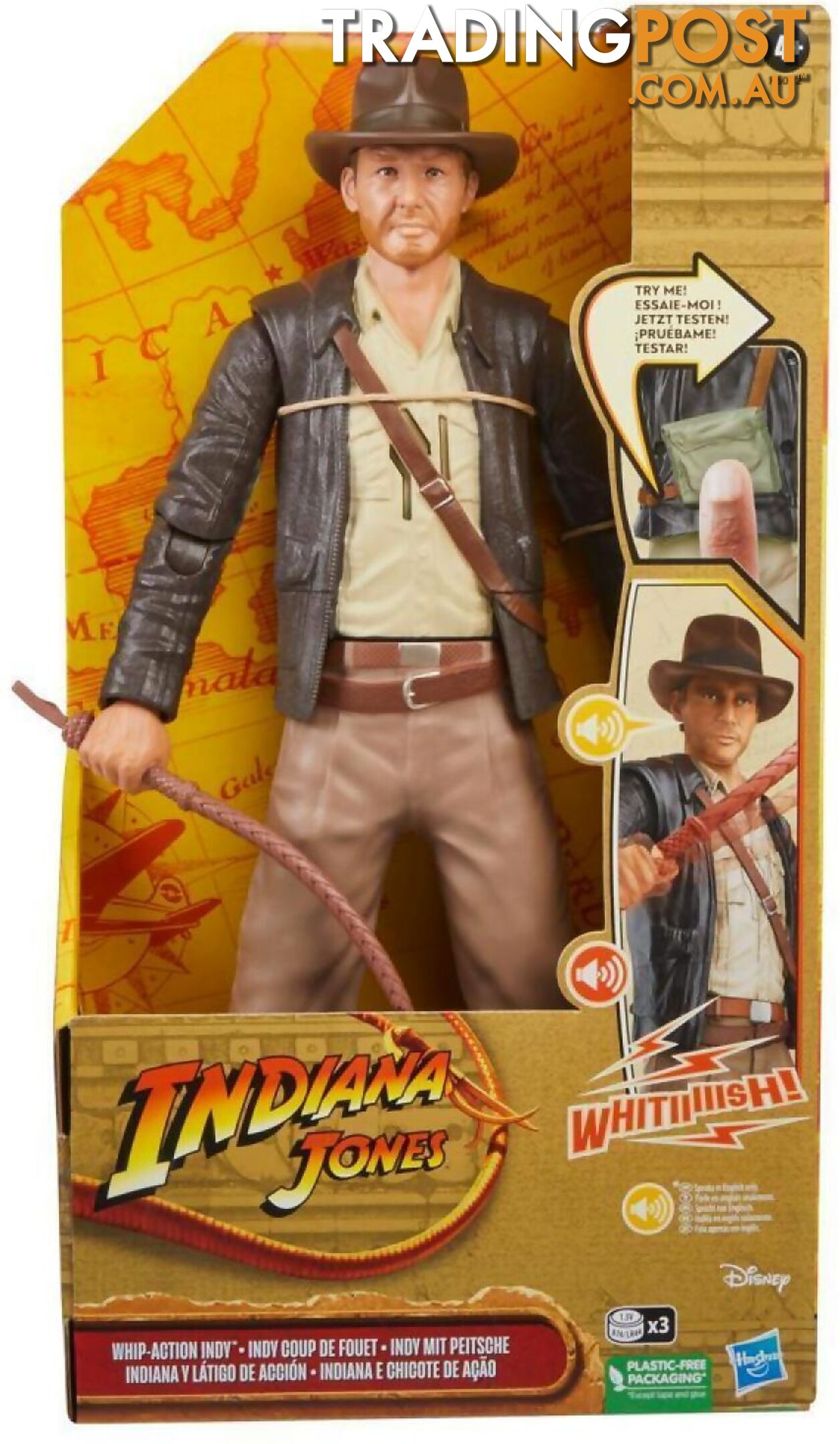 Indiana Jones - Indiana Jones Whip-action Indy Indiana Jones Action Figure With Sounds & Phrases (12â€) - Hasbro - Hbf60325aao - 5010996149299