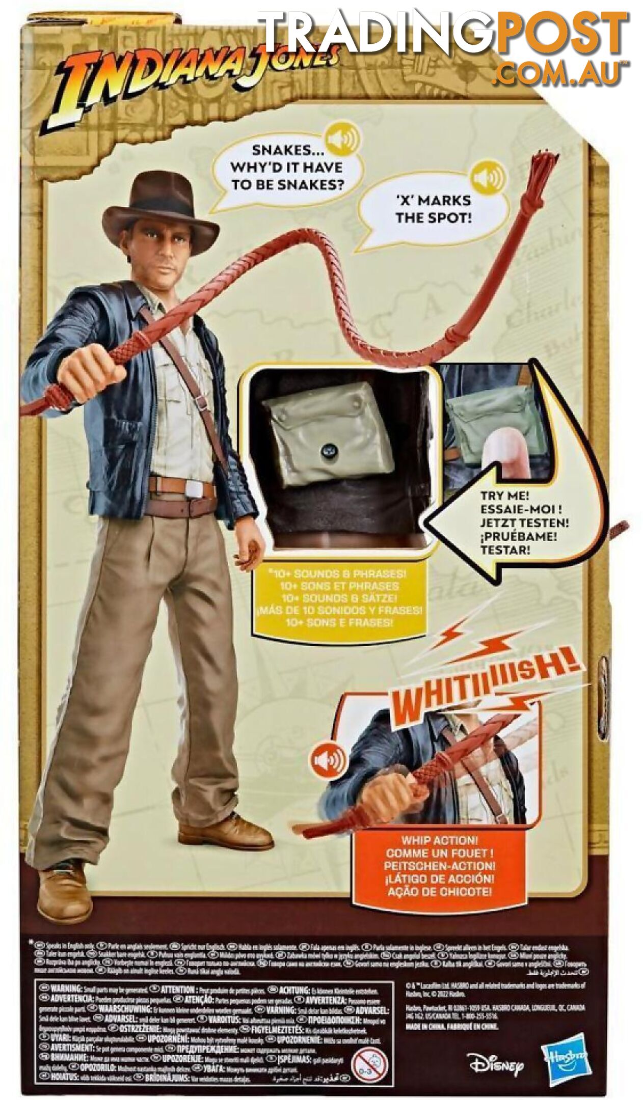 Indiana Jones - Indiana Jones Whip-action Indy Indiana Jones Action Figure With Sounds & Phrases (12â€) - Hasbro - Hbf60325aao - 5010996149299