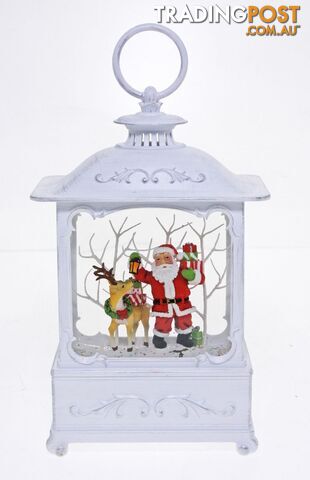 Cotton Candy - Xmas White Lantern Medium Santa & Deer - Ccxac418 - 9353468016658