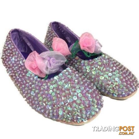 Fairy Girls - Costume Rose Sequin Shoes Lavender Small - Fgf462ls - 9787303064625