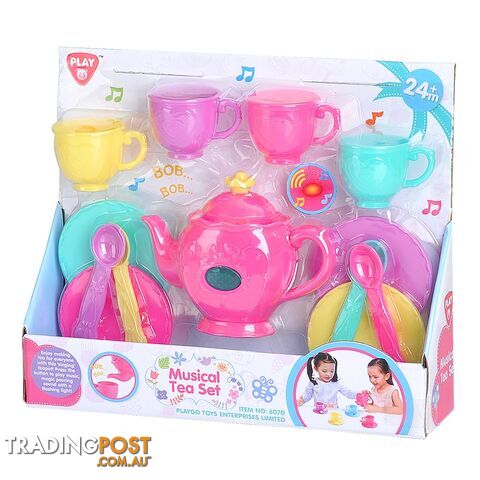 Battery Operated Pink Musical Tea Set Playgo Toys Ent. Ltd Art65491 - 4892401060709