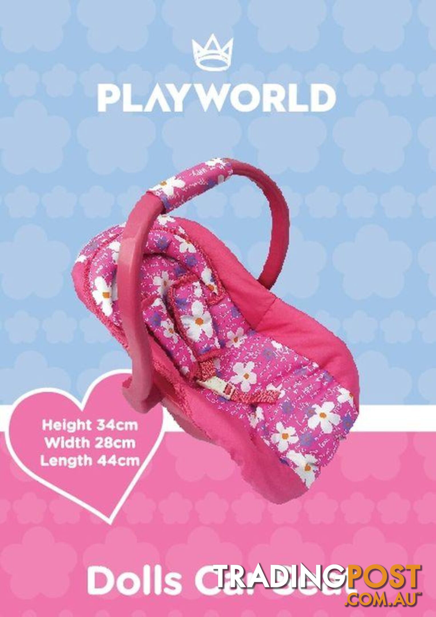 Playworld - Dolls Car Seat Pink Art64746 - 9329011709674