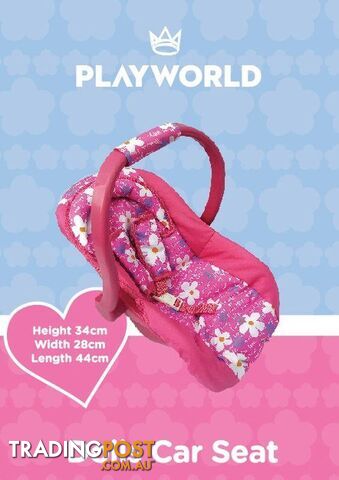 Playworld - Dolls Car Seat Pink Art64746 - 9329011709674