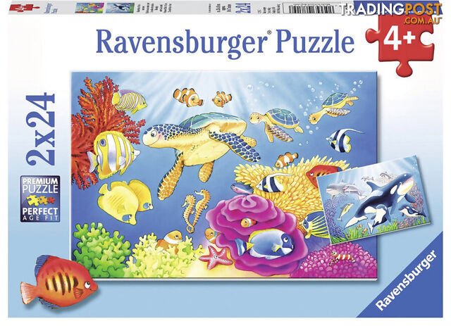 Ravensburger - Colourful Underwater World Jigsaw Puzzle 2 X 24pc - Mdrb07815 - 4005556078158