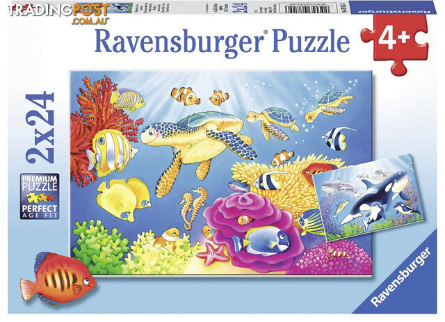 Ravensburger - Colourful Underwater World Jigsaw Puzzle 2 X 24pc - Mdrb07815 - 4005556078158