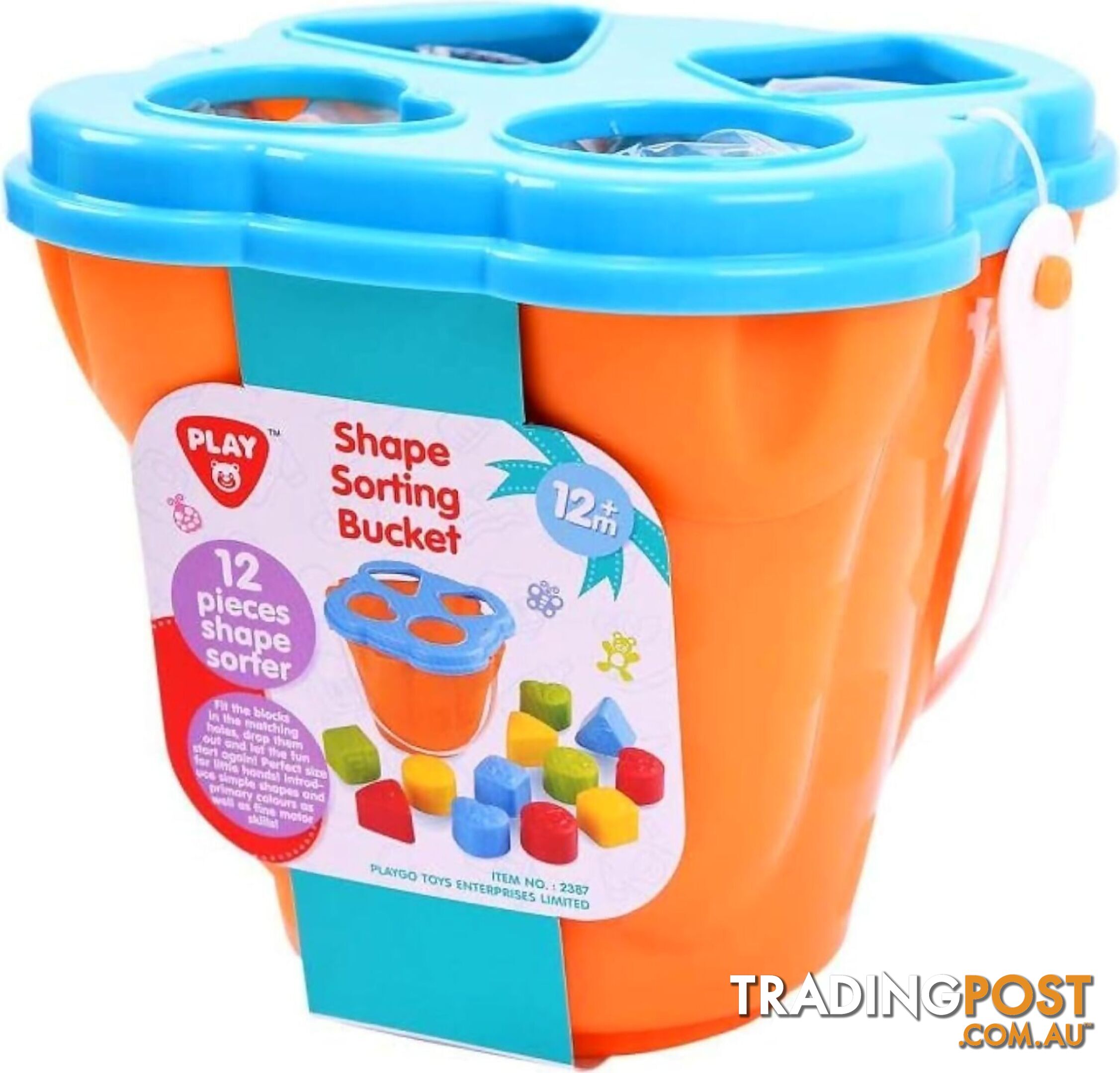 Playgo Toys Ent. Ltd. - Shape Sorting Bucket 12pc - Art67182 - 4892401023872